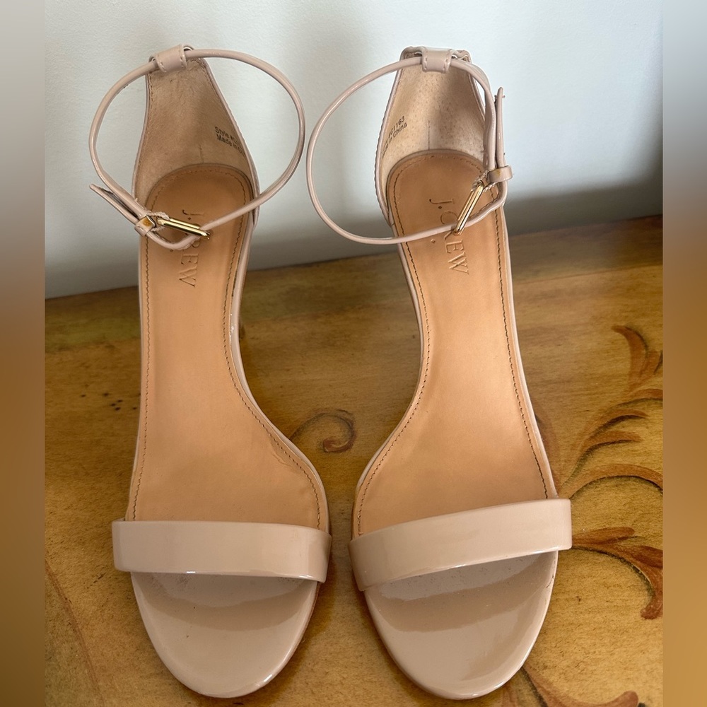 J. Crew nude ankle strap heels